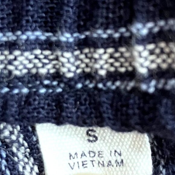 GAP Pull-on Linen Blend Navy Striped Shorts Size S - Picture 3 of 6